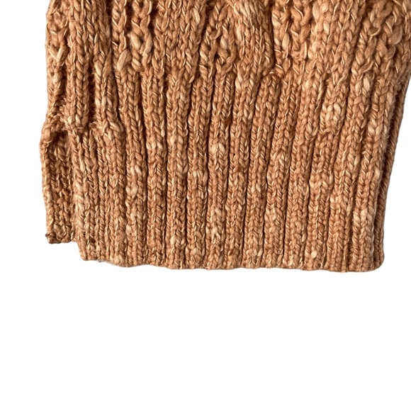J Jill Cable Knit Sweater Womens Medium Gingerbread Brown Chunky Pullover NEW - Picture 3 of 7